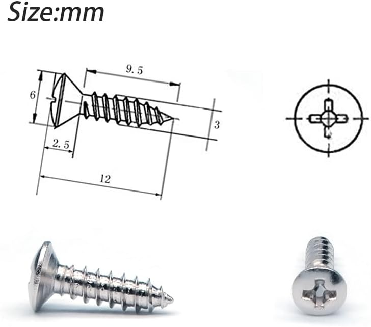 harpfeas 3MM Electric Guitar Bass Pickguard Screws Pick Guards Scratch Plate Mounting Screws for Fender Strat ST Tele TL Stratocaster Telecaster Gibson LP Les Paul SG Guitar Pack of 50 (Chrome) - Image 5